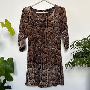 H&M Animal Print Dress in Brown and Black